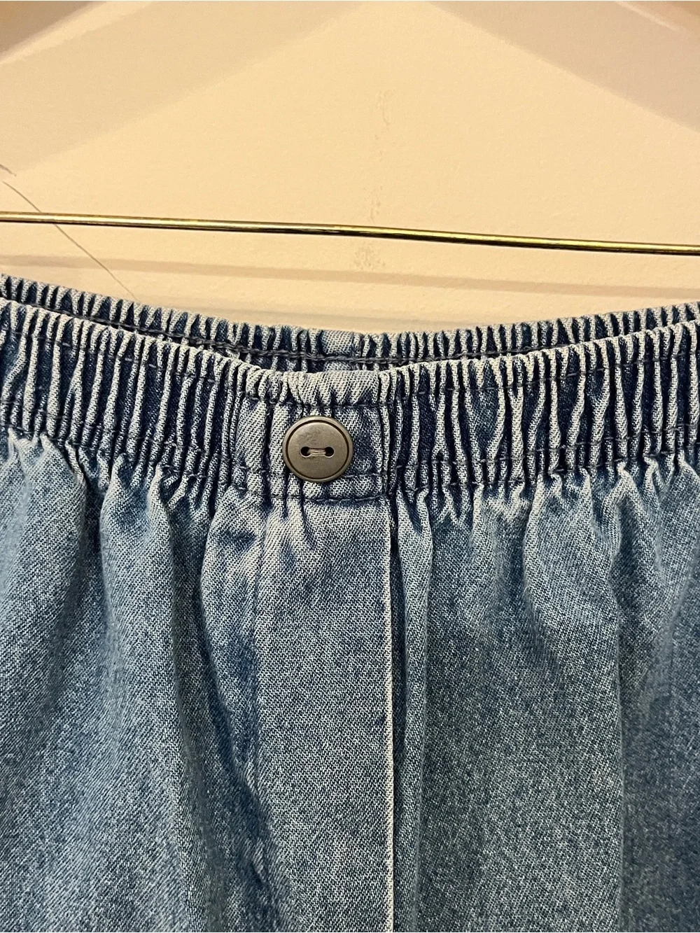 Vintage Mainstreet Blues Plus Size Denim Bermuda Shorts Elastic Waist 90s